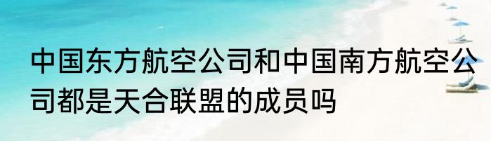 中国东方航空公司和中国南方航空公司都是天合联盟的成员吗