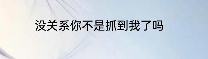 没关系你不是抓到我了吗