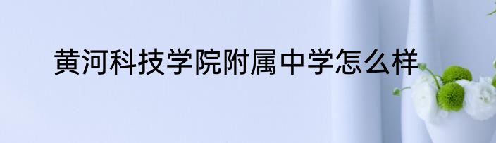 黄河科技学院附属中学怎么样