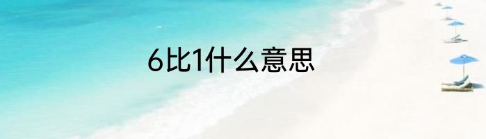 6比1什么意思