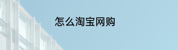 怎么淘宝网购