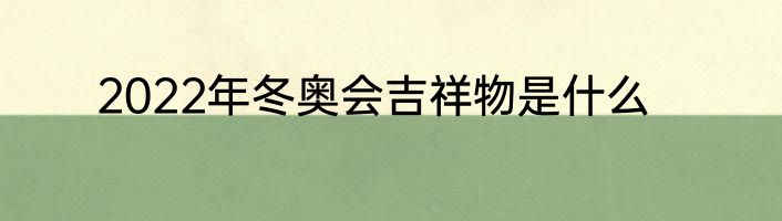 2022年冬奥会吉祥物是什么