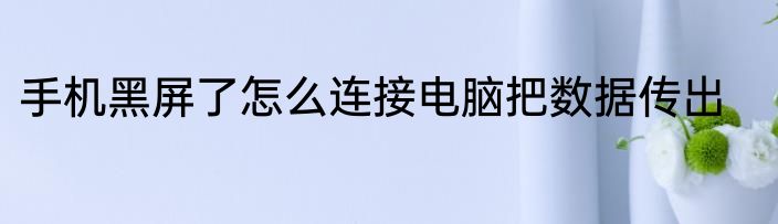 手机黑屏了怎么连接电脑把数据传出