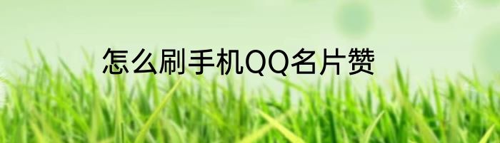 怎么刷手机QQ名片赞