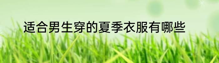 适合男生穿的夏季衣服有哪些
