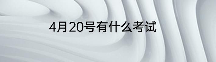 4月20号有什么考试