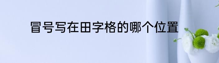 冒号写在田字格的哪个位置