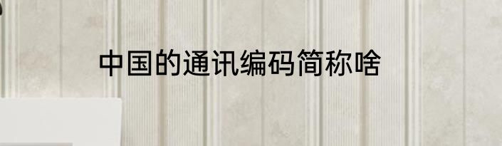 中国的通讯编码简称啥