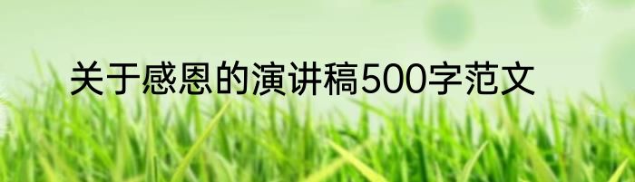关于感恩的演讲稿500字范文