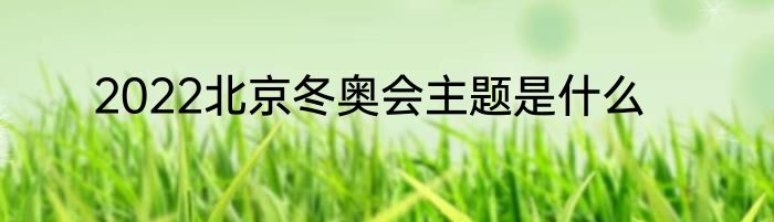 2022北京冬奥会主题是什么