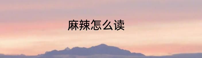 麻辣怎么读
