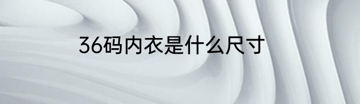 36码内衣是什么尺寸