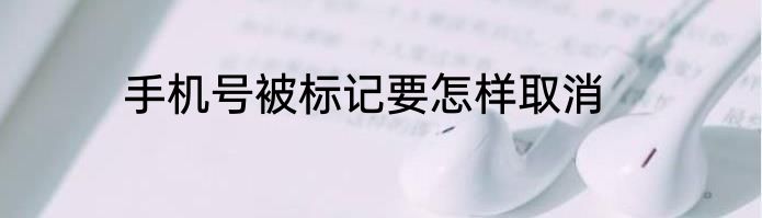 手机号被标记要怎样取消