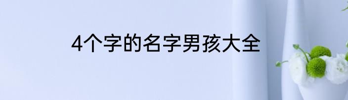4个字的名字男孩大全