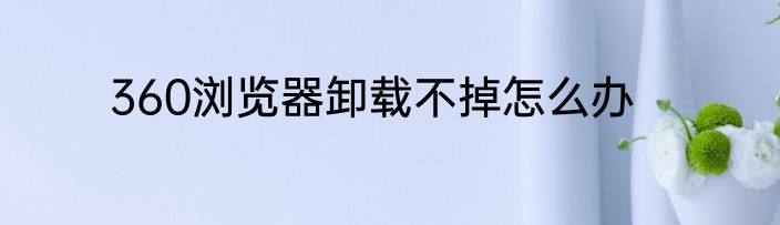 360浏览器卸载不掉怎么办