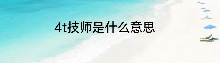 4t技师是什么意思