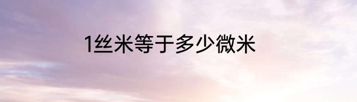 1丝米等于多少微米