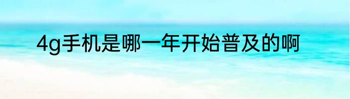 4g手机是哪一年开始普及的啊
