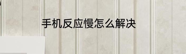 手机反应慢怎么解决