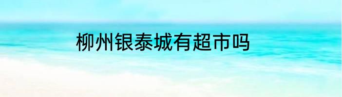 柳州银泰城有超市吗
