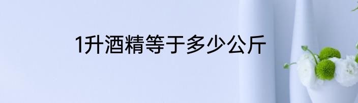 1升酒精等于多少公斤