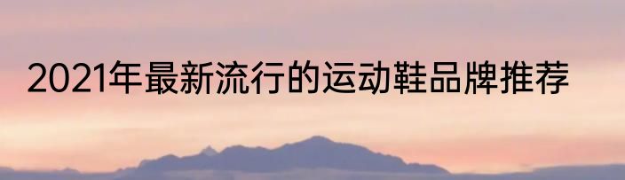 2021年最新流行的运动鞋品牌推荐