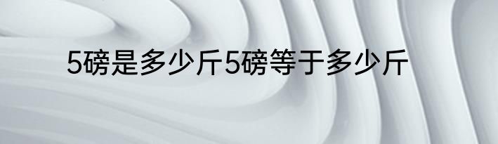5磅是多少斤5磅等于多少斤