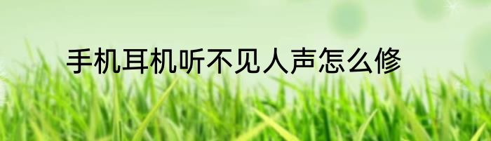 手机耳机听不见人声怎么修