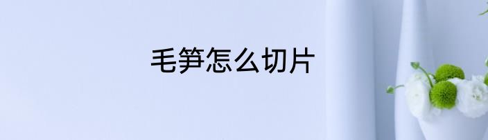 毛笋怎么切片