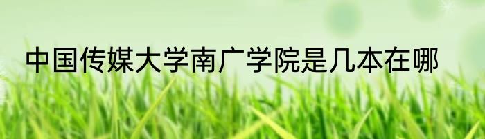 中国传媒大学南广学院是几本在哪