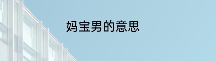 妈宝男的意思