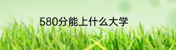 580分能上什么大学