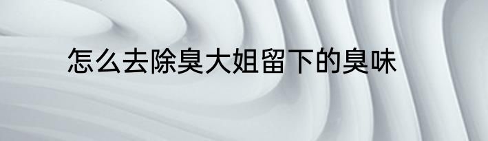 怎么去除臭大姐留下的臭味
