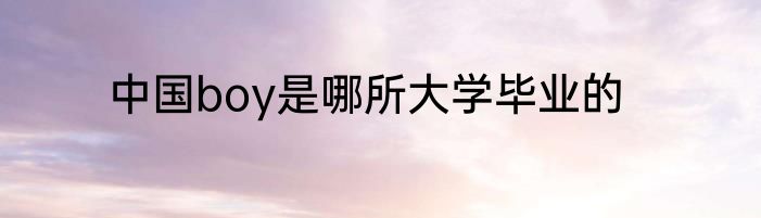 中国boy是哪所大学毕业的