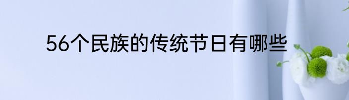56个民族的传统节日有哪些