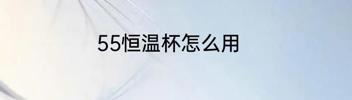 55恒温杯怎么用