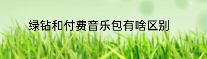 绿钻和付费音乐包有啥区别