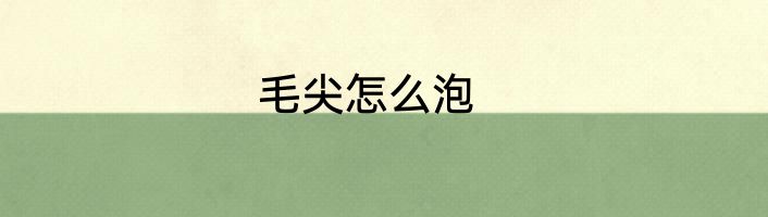 毛尖怎么泡