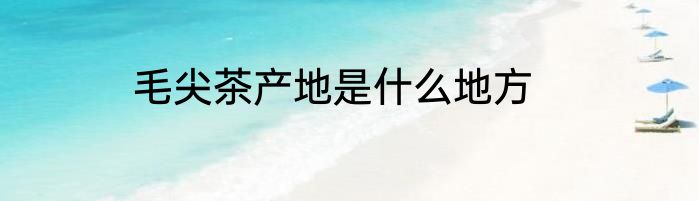 毛尖茶产地是什么地方