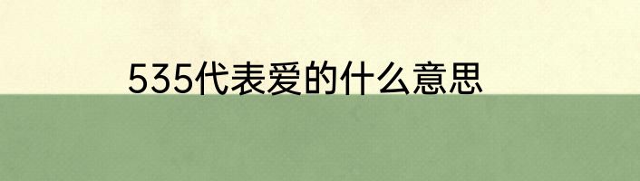 535代表爱的什么意思
