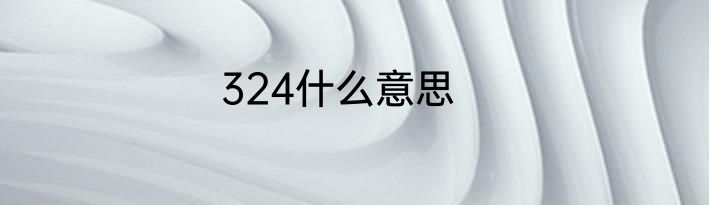 324什么意思