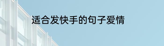 适合发快手的句子爱情