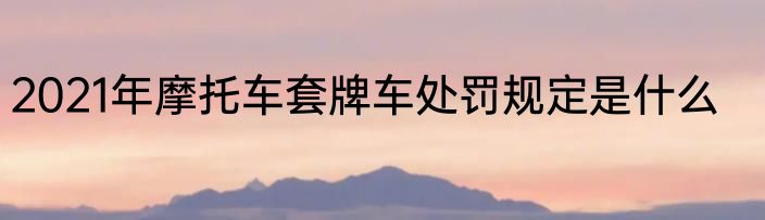 2021年摩托车套牌车处罚规定是什么