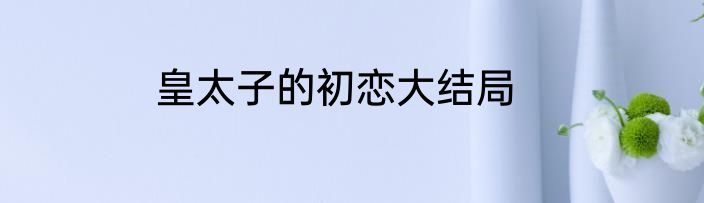 皇太子的初恋大结局