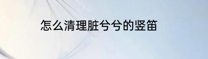 怎么清理脏兮兮的竖笛