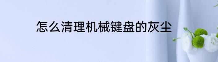 怎么清理机械键盘的灰尘