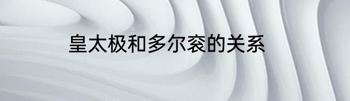 皇太极和多尔衮的关系