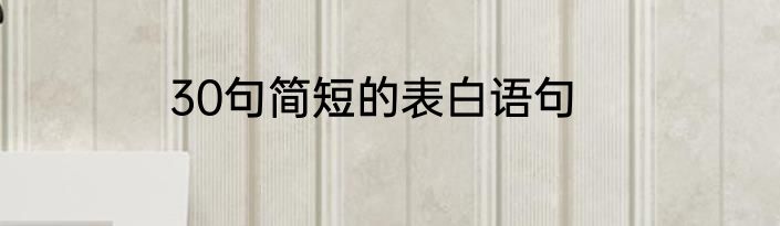 30句简短的表白语句
