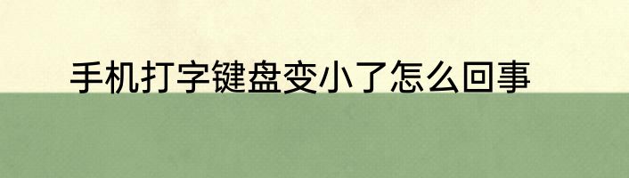 手机打字键盘变小了怎么回事
