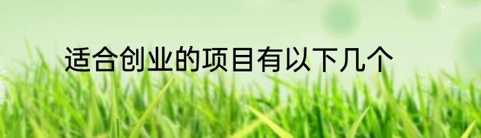 适合创业的项目有以下几个